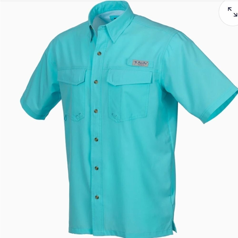 Bimini Bay Men's Aqua Button Down Shirt - Picture 3 of 8